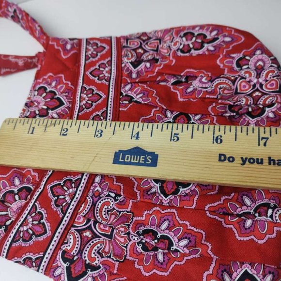 Vera Bradley Frankly Scarlet Hanna Bag Mini Red Paisley Quilted Purse Clutch - Picture 8 of 8